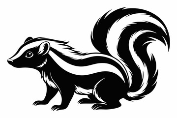skunk line art silhouette vector illustration