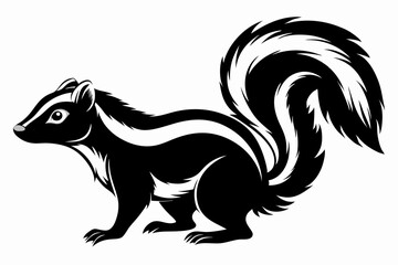 skunk line art silhouette vector illustration