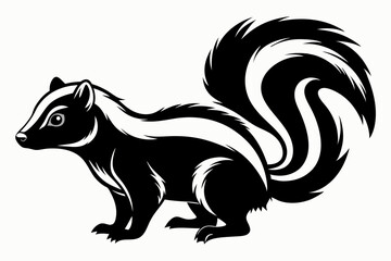 skunk line art silhouette vector illustration