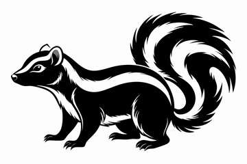 skunk line art silhouette vector illustration