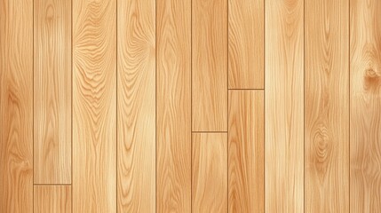 Naklejka premium A close-up view of light-colored wooden flooring, showcasing the grain and texture of the wood planks arranged in a linear pattern.