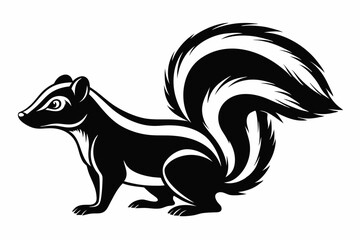 skunk line art silhouette vector illustration