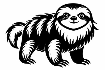 sloth line art silhouette vector illustration