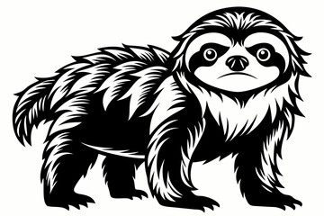 sloth line art silhouette vector illustration
