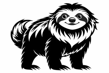 sloth line art silhouette vector illustration