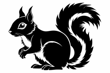 squirrel line art silhouette vector illustration