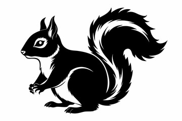squirrel line art silhouette vector illustration
