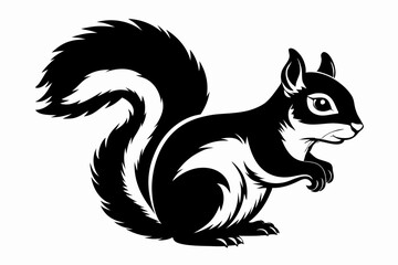 squirrel line art silhouette vector illustration