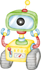 watercolor robot