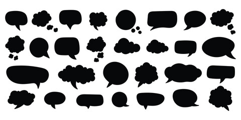 Collection of empty speech bubbles. Comic speech bubble. Retro empty comic bubble. Vector illustration