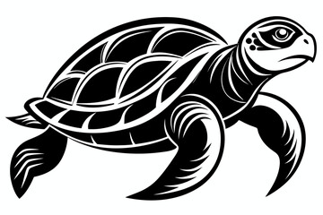 turtle line art silhouette vector illustration