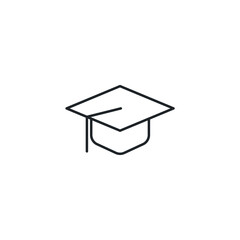 Graduation Cap icon symbol vector illustration isolated on white background