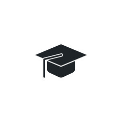 Graduation Cap icon symbol vector illustration isolated on white background