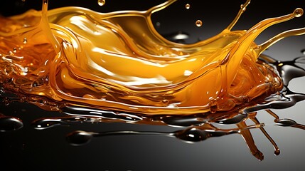 Amber Liquid Splash: Abstract Photography of Golden Fluid Dynamics