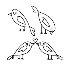 A cute hand-drawn bird sketch with clean outlines, perfect for a spring or nature-themed design.