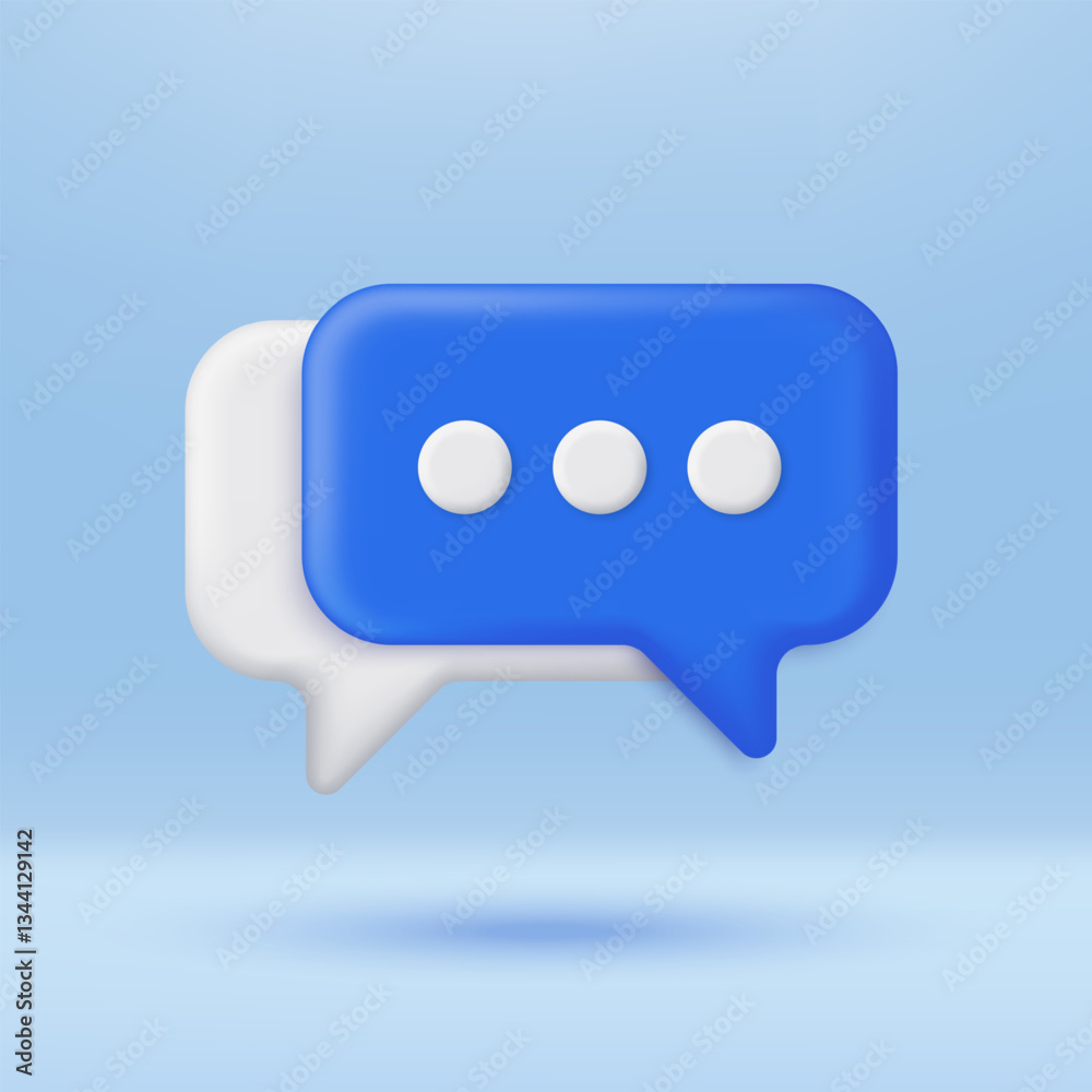 Poster 3d chat bubble icon isolated on background. social network communication concept. chatting box, mess