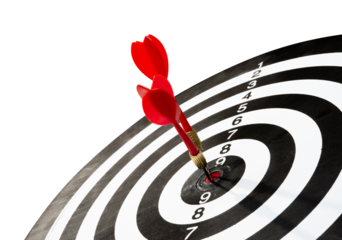 red dart for success goals concept