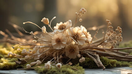 Title: Serene Natural Background with Warm Golden Light


