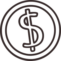dollar symbol on white background