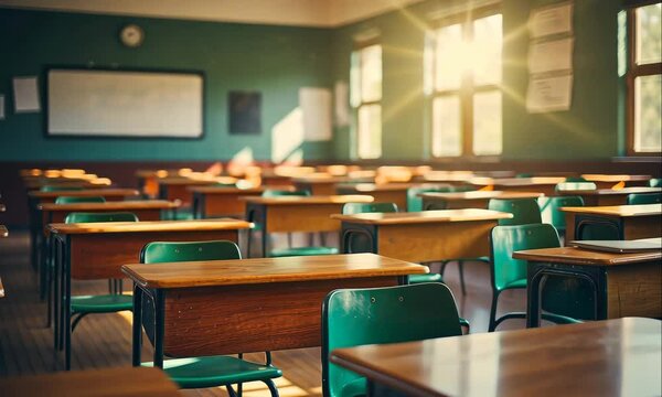 empty class room in school animation