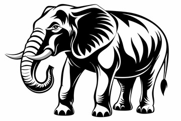elephant line art silhouette vector illustration