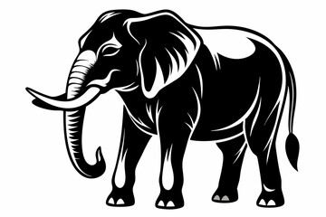 Fototapeta premium elephant line art silhouette vector illustration
