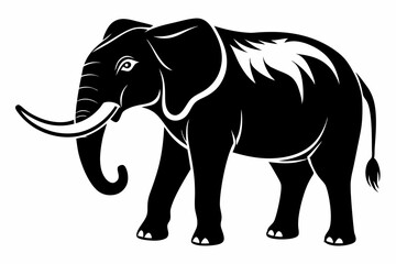 Fototapeta premium elephant line art silhouette vector illustration
