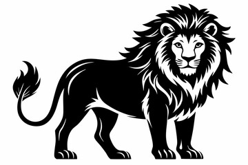 Fototapeta premium lion line art silhouette vector illustration