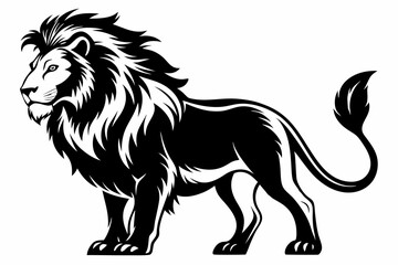 lion line art silhouette vector illustration