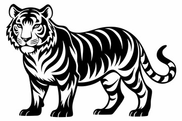 tiger line art silhouette vector illustration