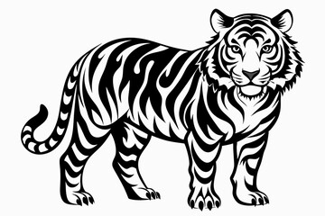 Fototapeta premium tiger line art silhouette vector illustration