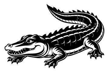 alligator line art silhouette vector illustration