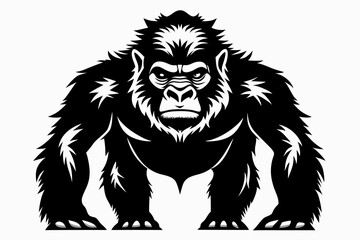 gorilla line art silhouette vector illustration