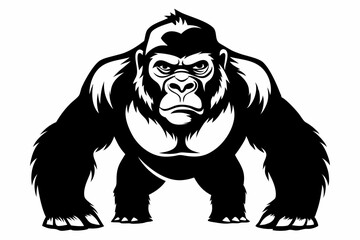 gorilla line art silhouette vector illustration