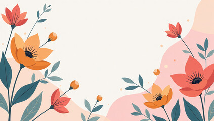 abstract flowers organic shapes create trendy pastel modern floral vector summer design cards textiles