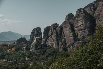 Naklejka premium Meteora Rock Formation in Greece