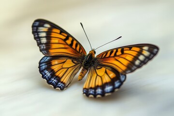Obraz premium A beautifully patterned butterfly displays its wings in a vibrant portrait