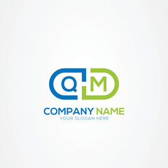 Minimal Monogram Letter QM Medicine Logo Elements
