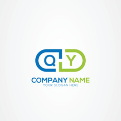 Minimal Monogram Letter QY Medicine Logo Elements