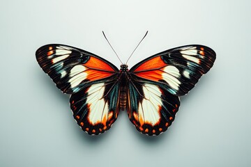 Obraz premium A Colorful Butterfly Exhibits Vivid Wings And Delicate Antennae