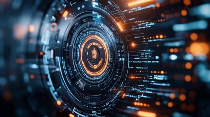 Futuristic Technology Interface Visualization Digital Realm Abstract Graphic Design High-Tech Environment Close-Up Focus