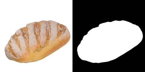 3D rendering illustration of a homemade rustic sourdough bread