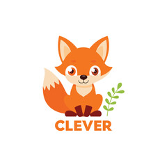 Clever Baby Fox Logo – Elegant & Modern Branding Icon, Enchanted Forest Theme
