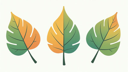 Obraz premium colorful leaf illustrations simple flat style vectors suitable various designs