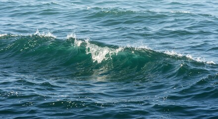 Fototapeta premium Dramatic Ocean Wave Crashing Blue Water Texture Sea Surface Nature Photography