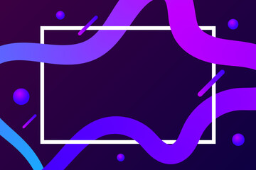 3D Colorful Liquid Background with White Frame. Abstract Business Banner. Wallpaper. Vector Illustration