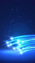 Obraz premium Abstract Blue Light Streaks Across a Starry Night