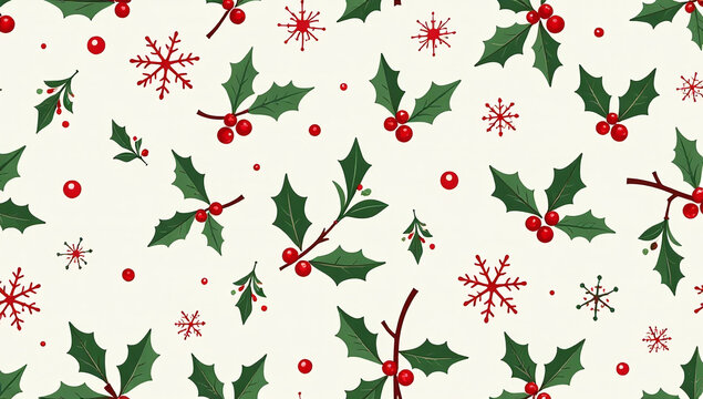 coration elements holly snowflakes mistletoe ideal backgrounds wrapping paper scrapbooking decoration greeting cards