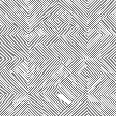 A seamless geometric pattern with thin lines, in black and white