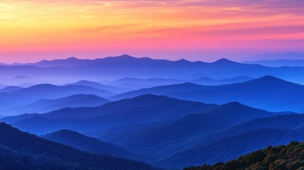 Obraz premium Appalachian Mountains Sunrise Misty Layers
